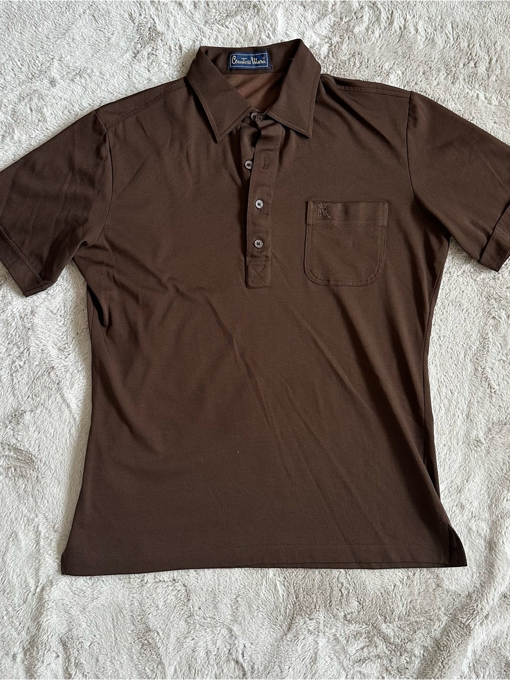 Countess Mara Vintage Dark Brown Polo, Size M (see measurements)